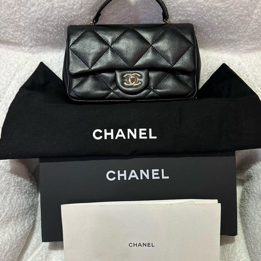 (已售出)Chanel 23公分大菱格手提/肩背包-8
