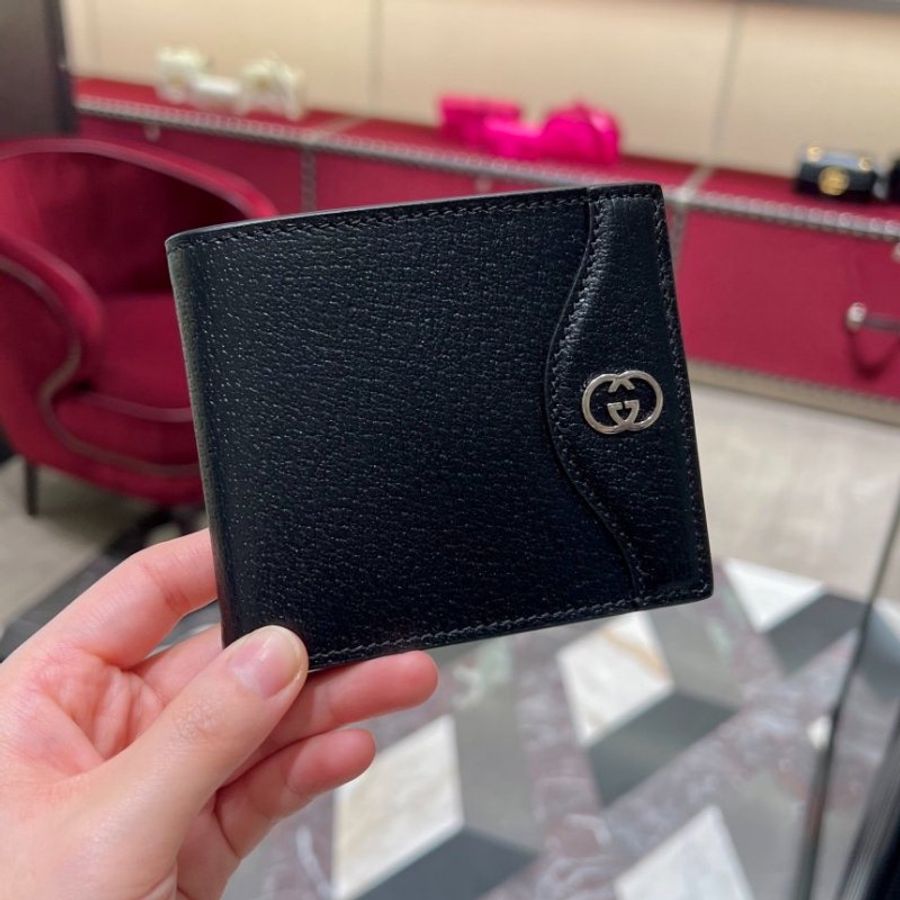 Gucci 734997 Interlocking G Logo 對開8卡短夾 黑色【促銷品】-1