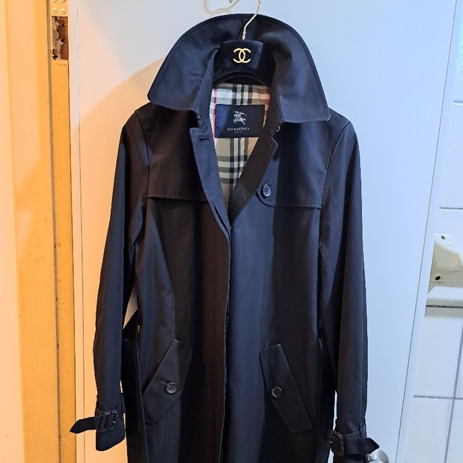 女M碼／Burberry London 女神長款風衣／經典NOVA 格紋/長90cm-13