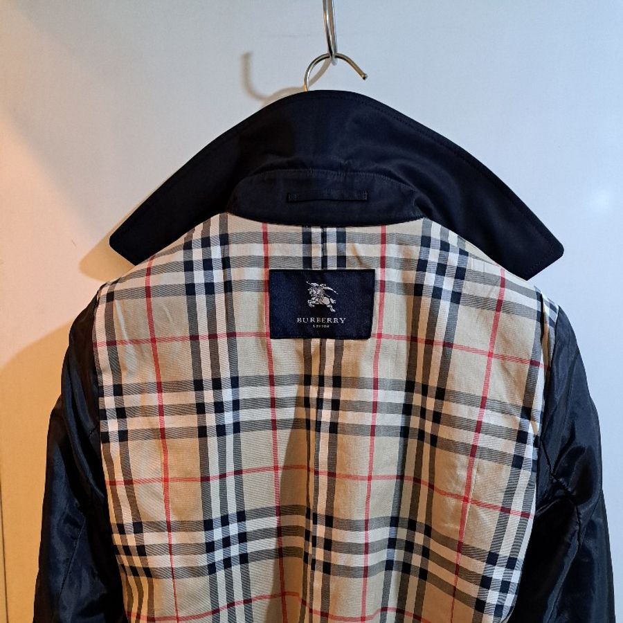 女M碼／Burberry London 女神長款風衣／經典NOVA 格紋/長90cm-21