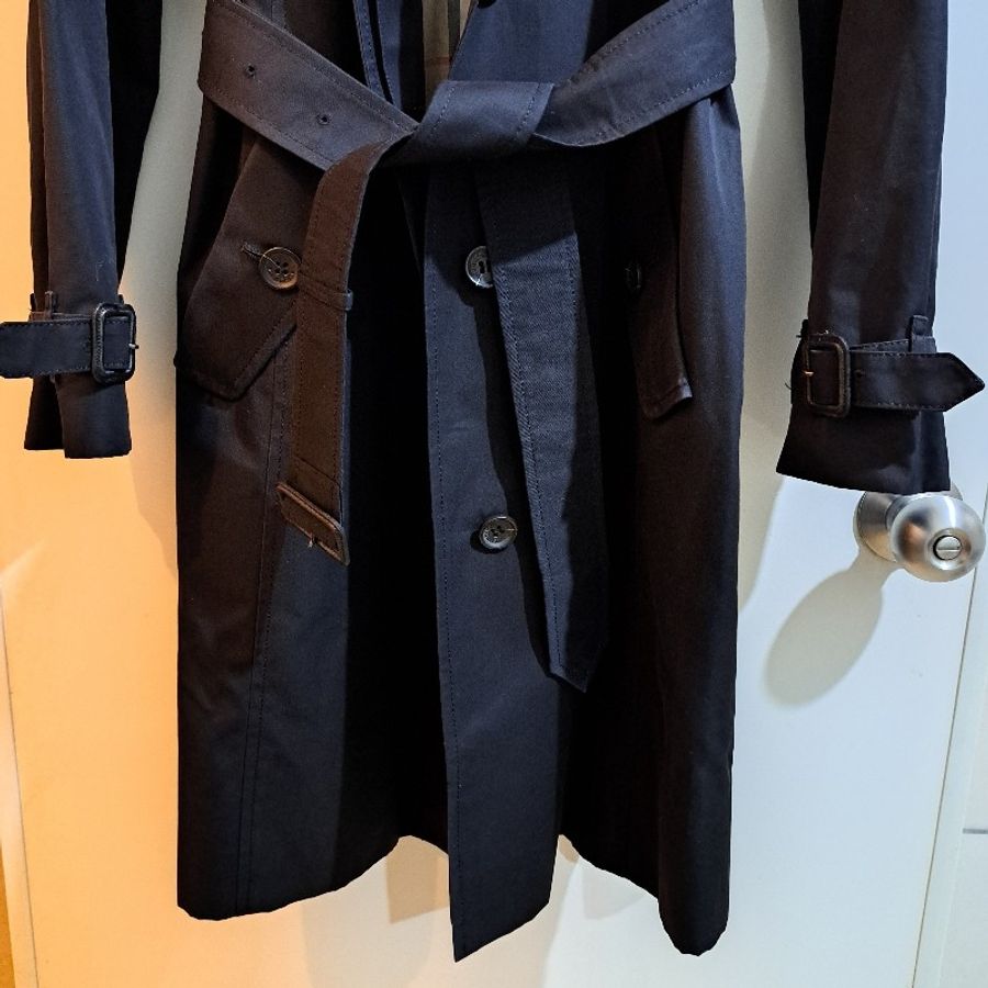 女M碼／Burberry London 女神長款風衣／經典NOVA 格紋/長90cm-25
