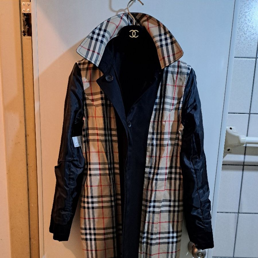 女M碼／Burberry London 女神長款風衣／經典NOVA 格紋/長90cm-16