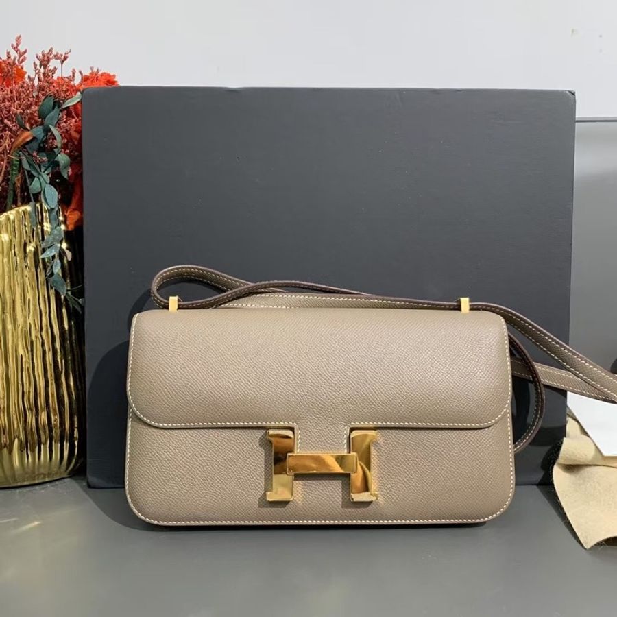 Hermes Constance康康elan橫向大象灰Epsom皮金扣B刻 2024年發票-0