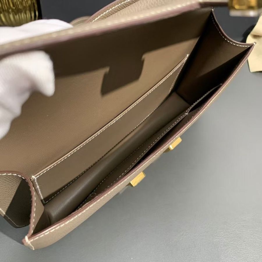 Hermes Constance康康elan橫向大象灰Epsom皮金扣B刻 2024年發票-4