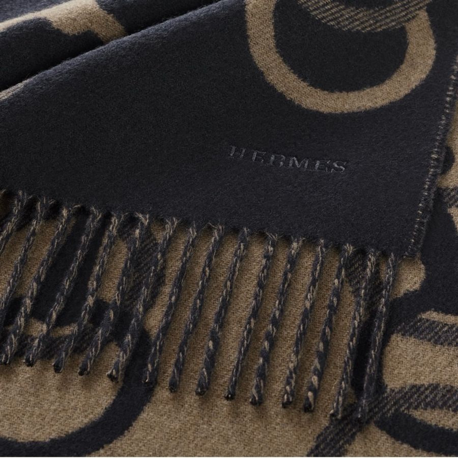 全新🧡 Hermes 愛馬仕 Any Mors Muffler Cashmere 頸巾 羊絨圍巾🧣-8