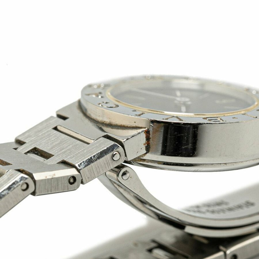 BVLGARI 手錶 BB23SS 石英黑色錶盤不鏽鋼女式-6