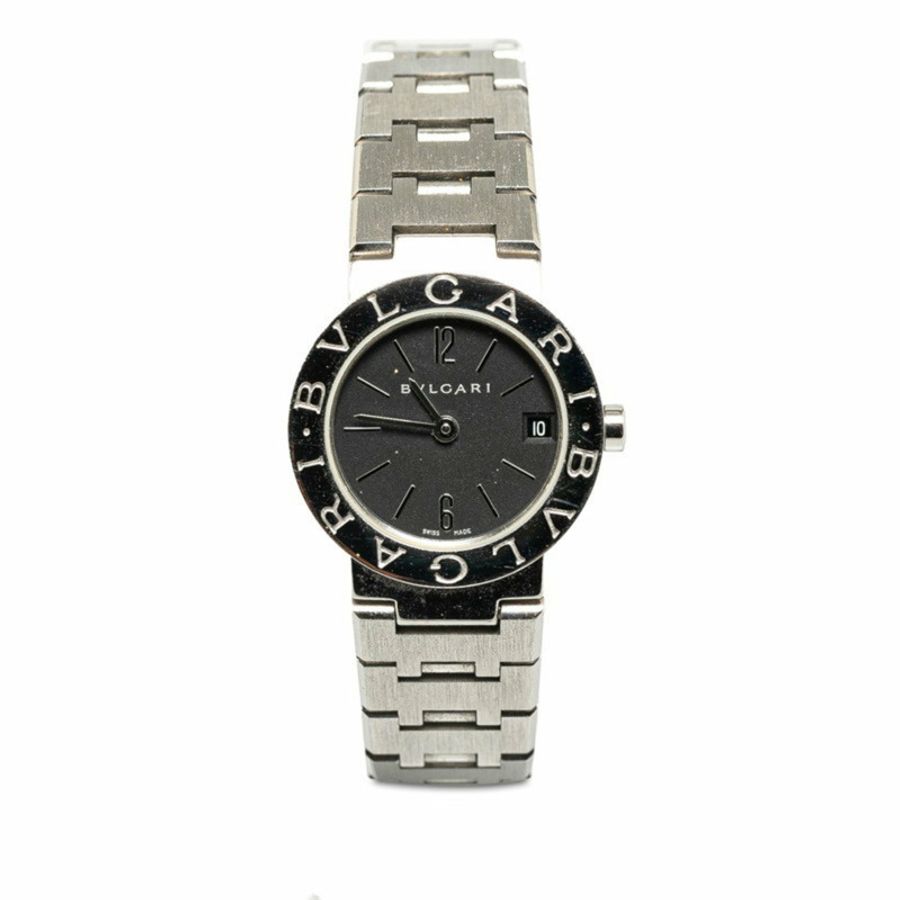 BVLGARI 手錶 BB23SS 石英黑色錶盤不鏽鋼女式-2