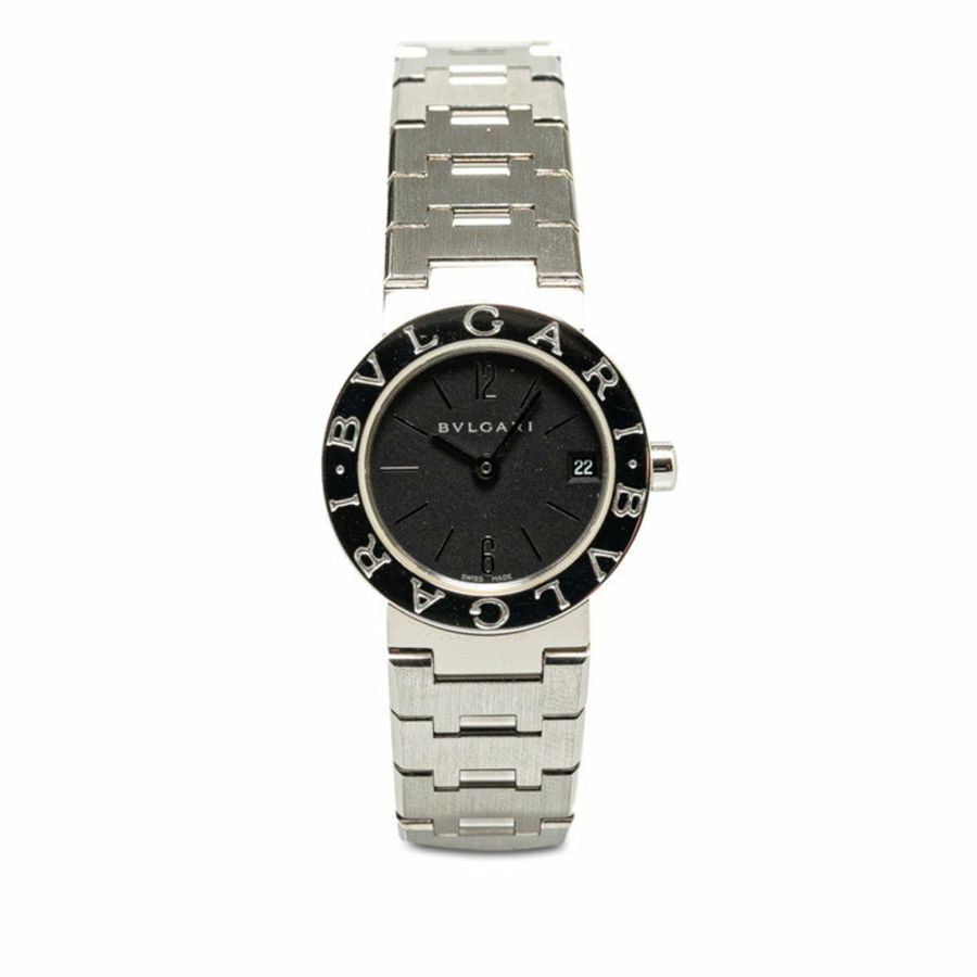 BVLGARI 手錶 BB23SS 石英黑色錶盤不鏽鋼女式-1
