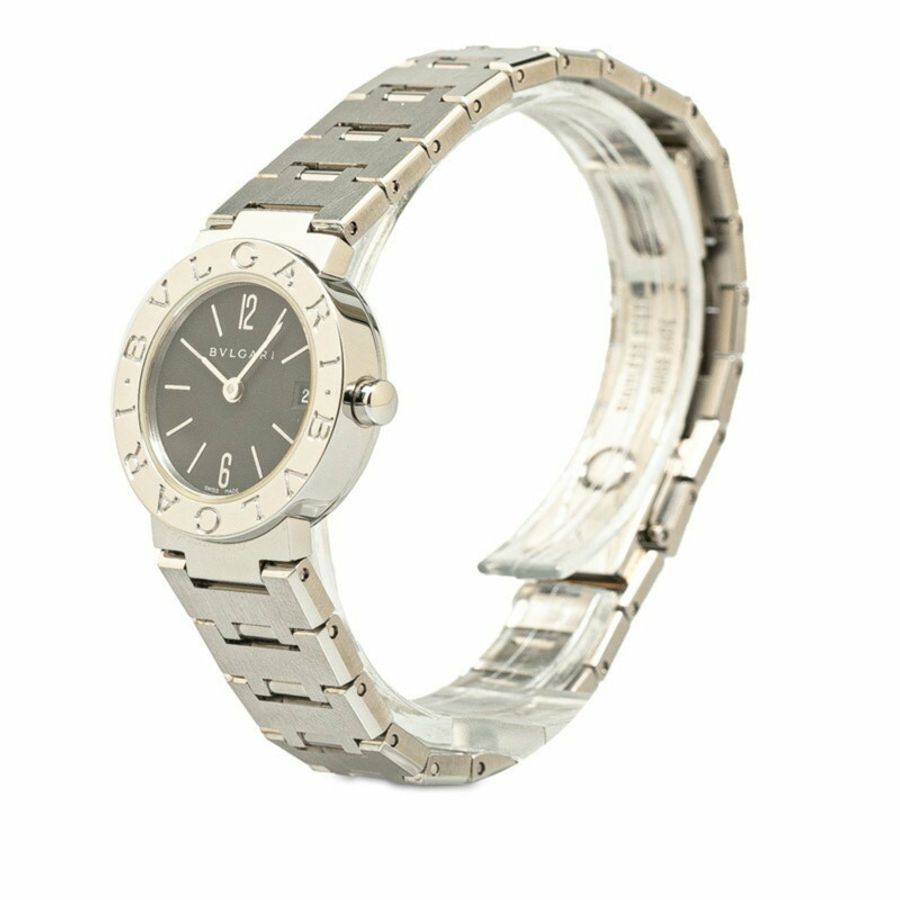 BVLGARI 手錶 BB23SS 石英黑色錶盤不鏽鋼女式-2