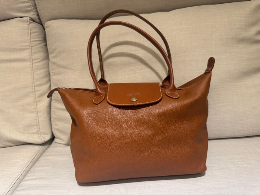 Longchamp Le Pliage 法國包 真皮 牛皮 全新-0
