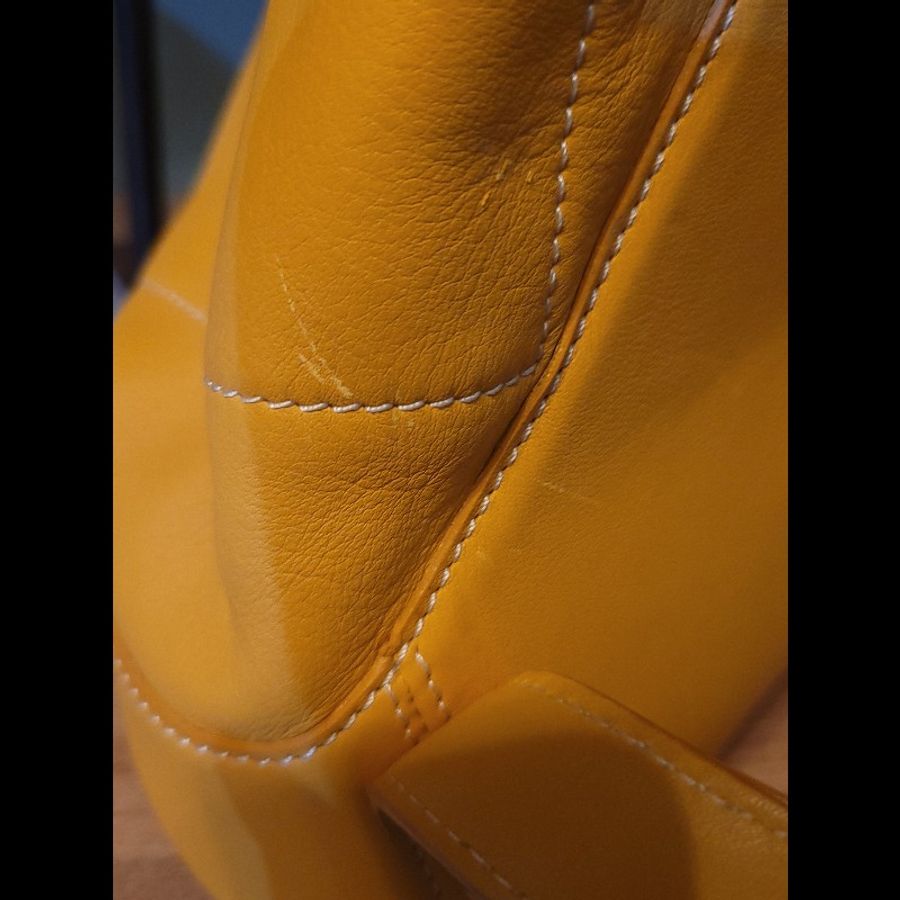 〔降價出清〕Loewe鮮亮黃 小牛皮 後背包 極新-10