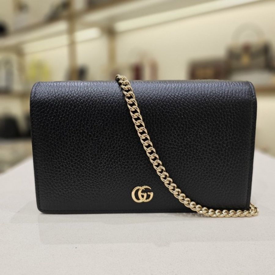 🎉新品好折扣✨Gucci 497985 GG Marmont 黑色皮革 WOC包-2