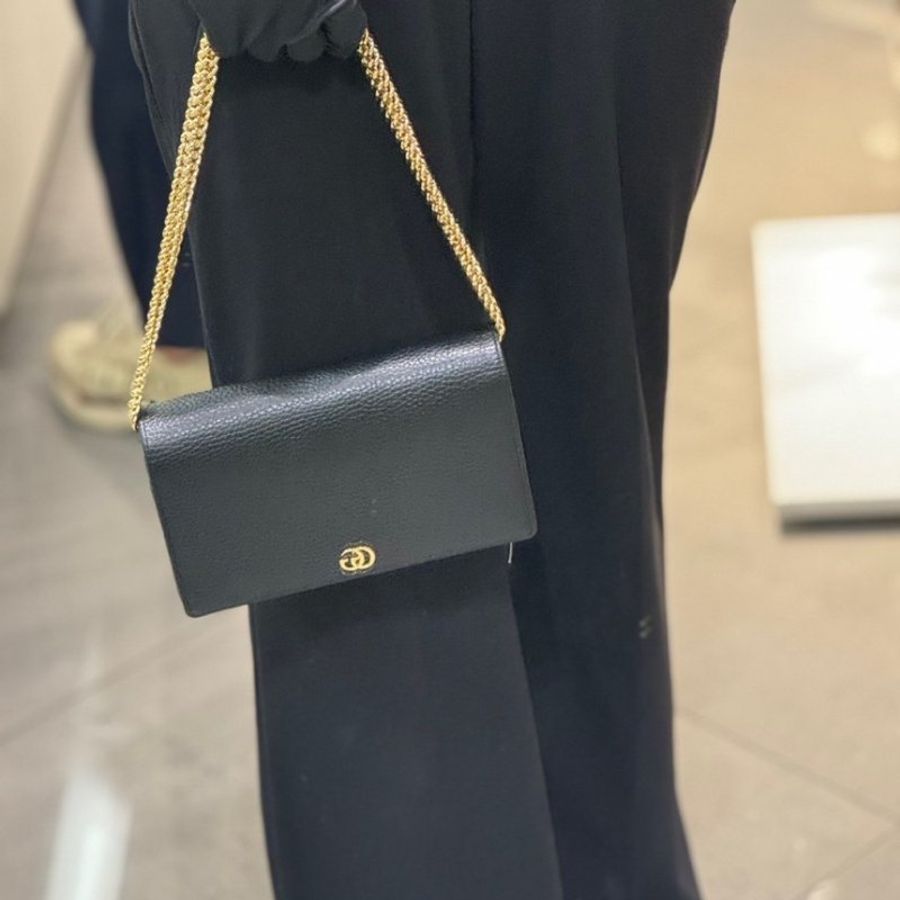 🎉新品好折扣✨Gucci 497985 GG Marmont 黑色皮革 WOC包-6