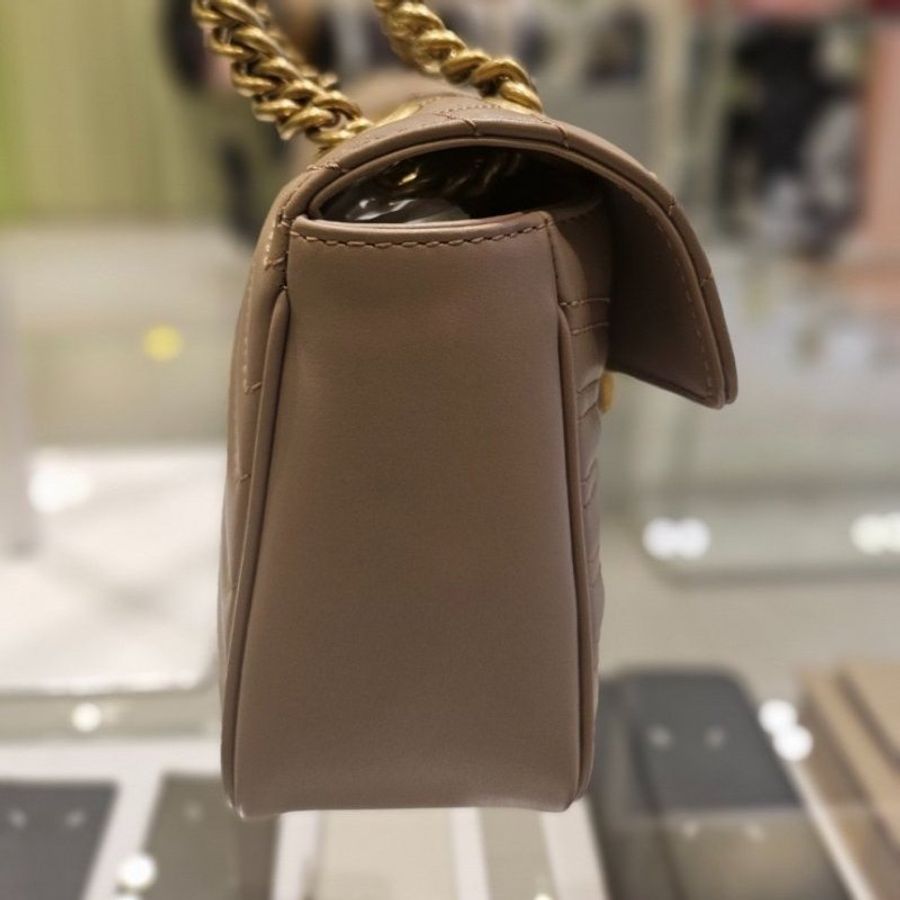 Gucci 443497 GG Marmont 小款 26公分衍縫包 復古玫瑰粉色《當季專櫃正售★全新商品 》-3