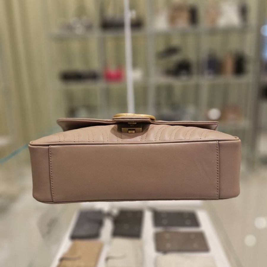 Gucci 443497 GG Marmont 小款 26公分衍縫包 復古玫瑰粉色《當季專櫃正售★全新商品 》-4