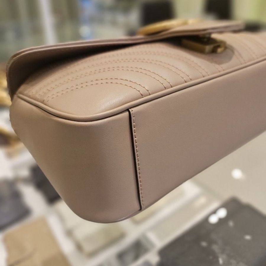 Gucci 443497 GG Marmont 小款 26公分衍縫包 復古玫瑰粉色《當季專櫃正售★全新商品 》-5