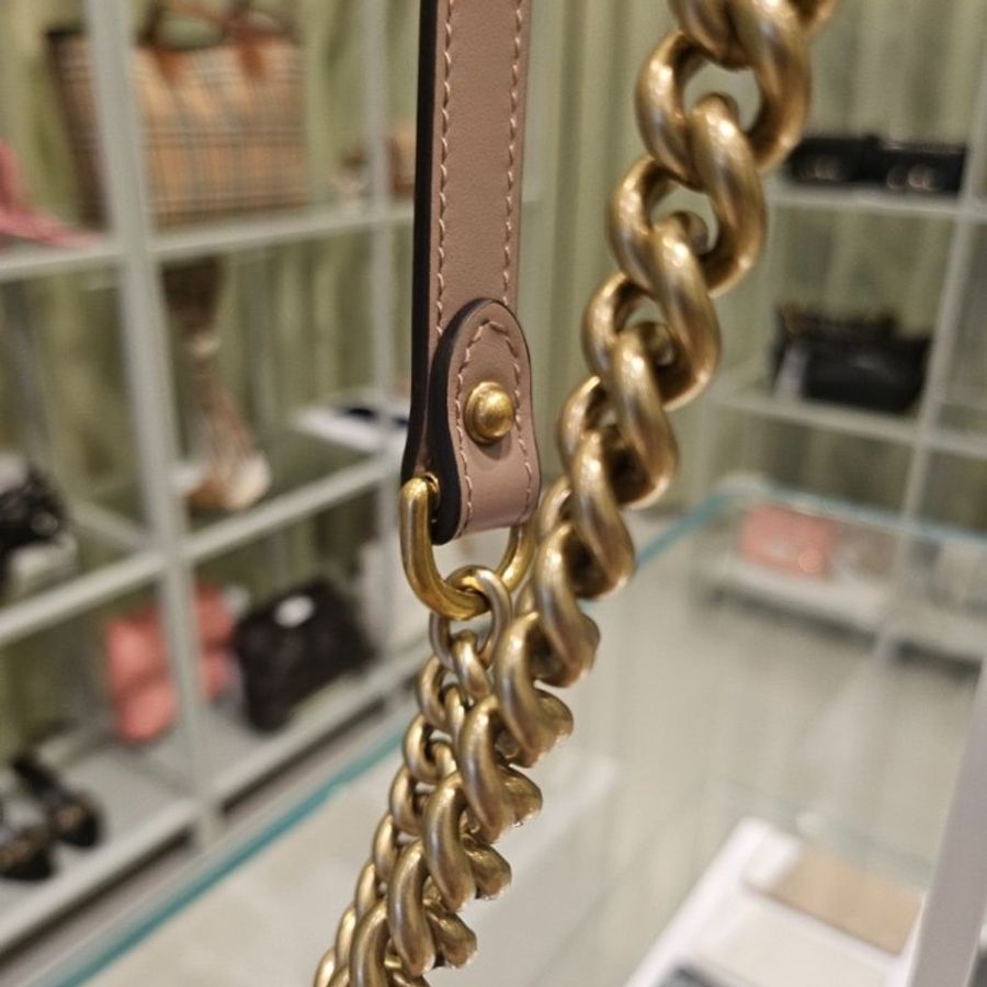 Gucci 443497 GG Marmont 小款 26公分衍縫包 復古玫瑰粉色《當季專櫃正售★全新商品 》-13