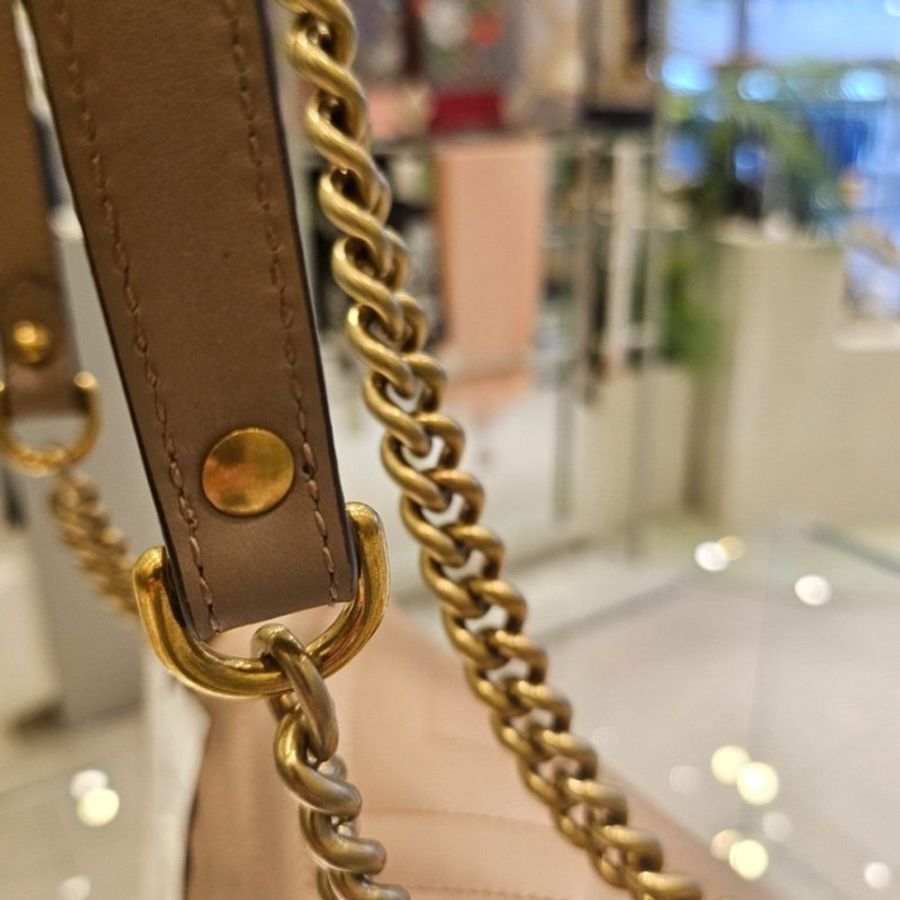 Gucci 443497 GG Marmont 小款 26公分衍縫包 復古玫瑰粉色《當季專櫃正售★全新商品 》-15