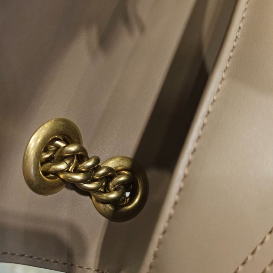 Gucci 443497 GG Marmont 小款 26公分衍縫包 復古玫瑰粉色《當季專櫃正售★全新商品 》-16