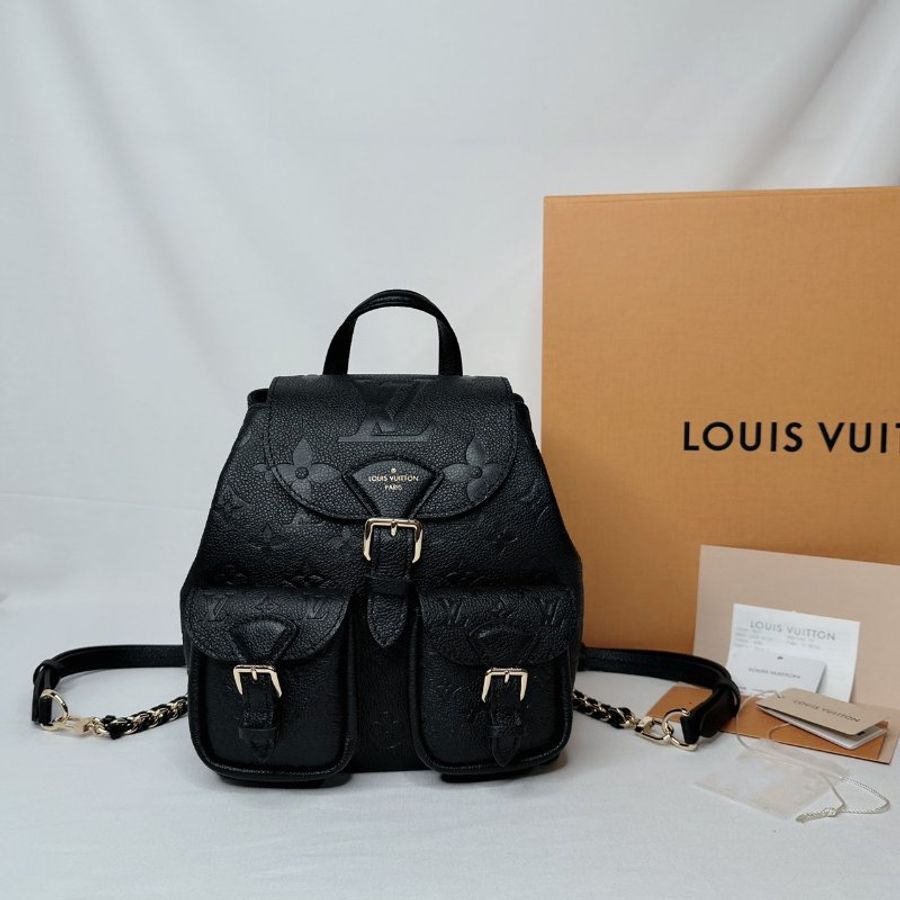 LV Backup黑花壓紋雙肩包-0