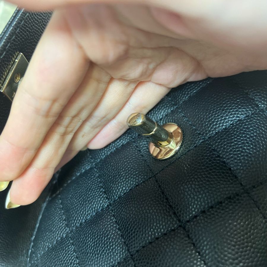 Chanel coco handle黑金-13