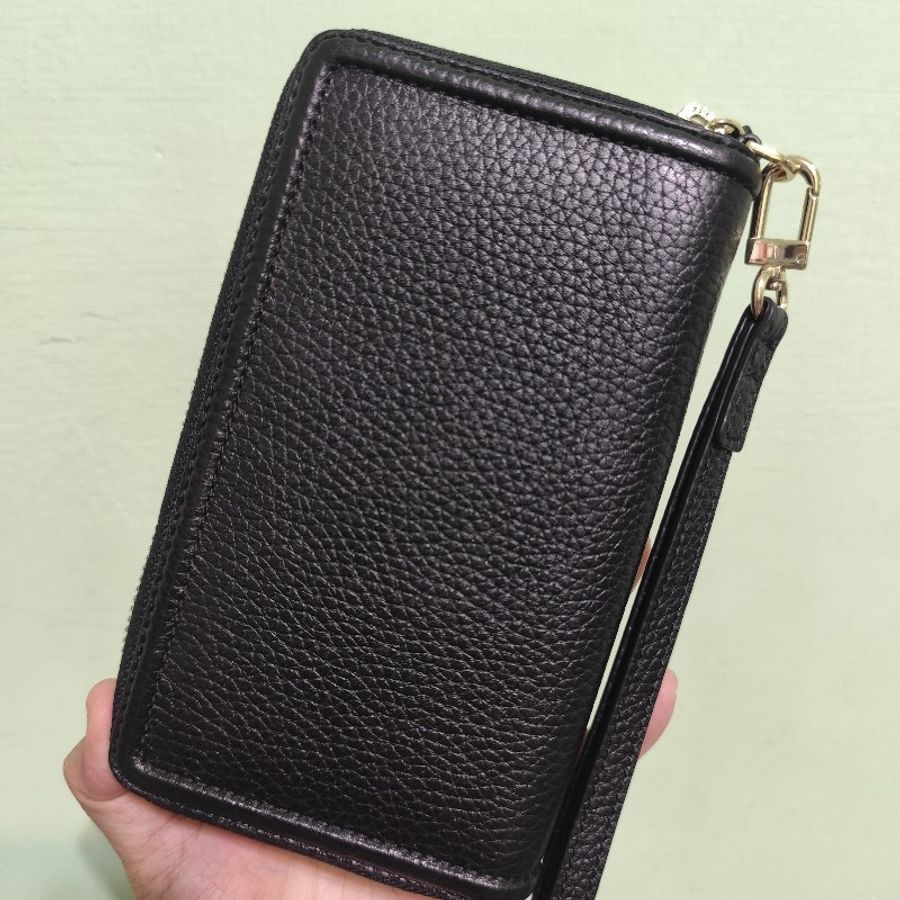 TB TORY BURCH THEA ZIP 荔枝紋 拉鍊手拿長夾 黑色 全新(年末限時特價1/1止)-1