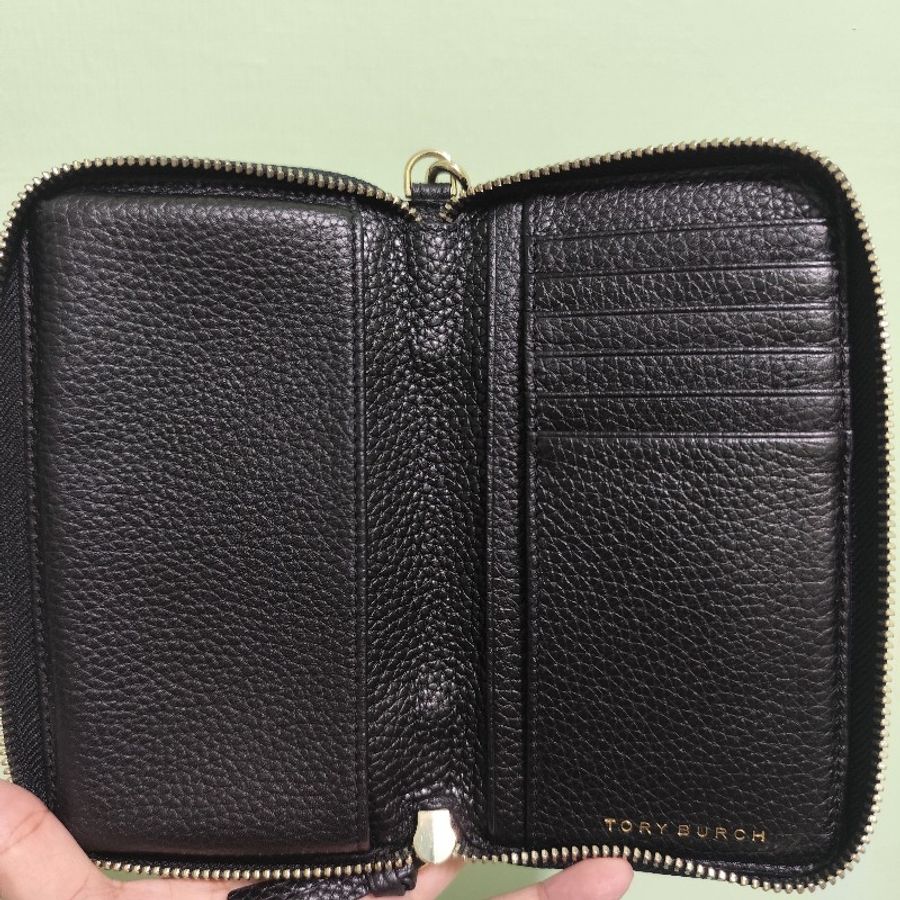 TB TORY BURCH THEA ZIP 荔枝紋 拉鍊手拿長夾 黑色 全新(年末限時特價1/1止)-8