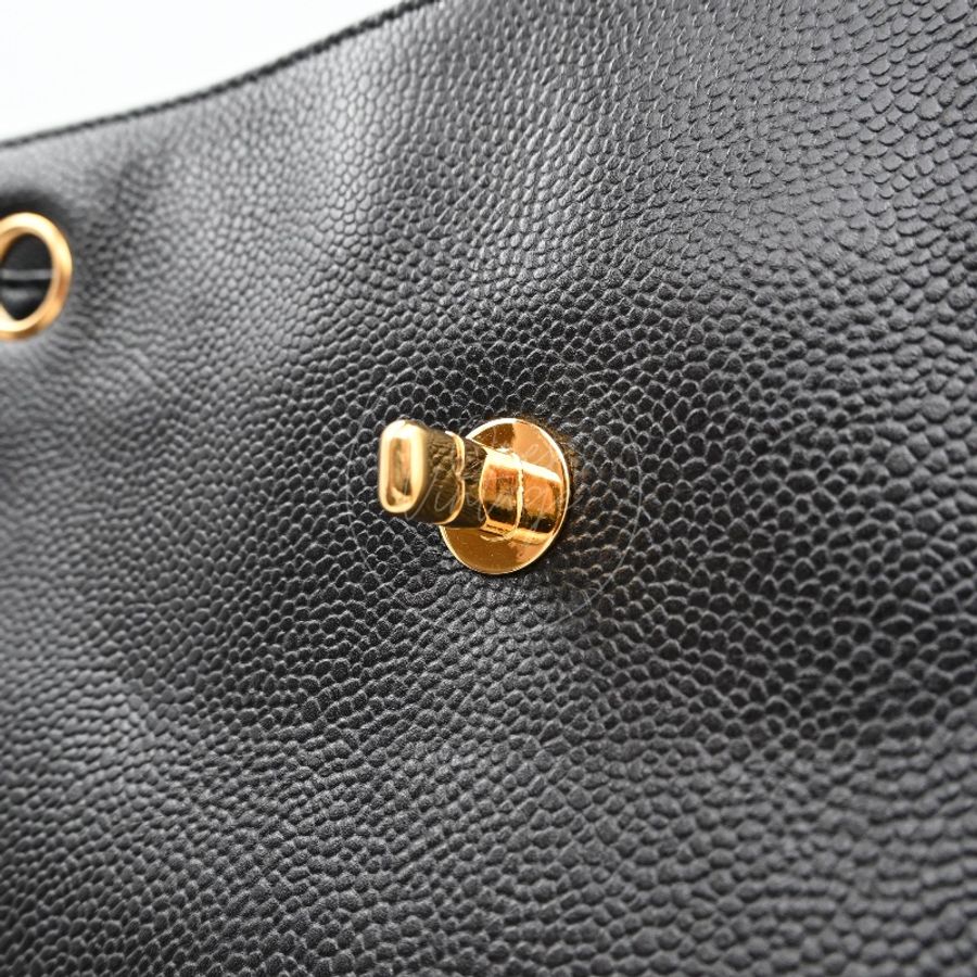 [Pre-owned] Chanel Supermodel Vintage Caviar Tote Bag Black GHW-62