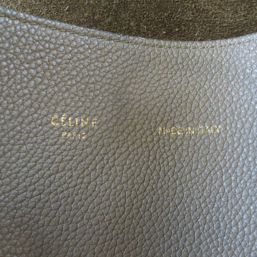 CELINE 牛皮皮革Small Cabas Phantom肩背袋啡色-7