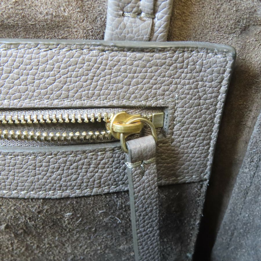 CELINE 牛皮皮革Small Cabas Phantom肩背袋啡色-8