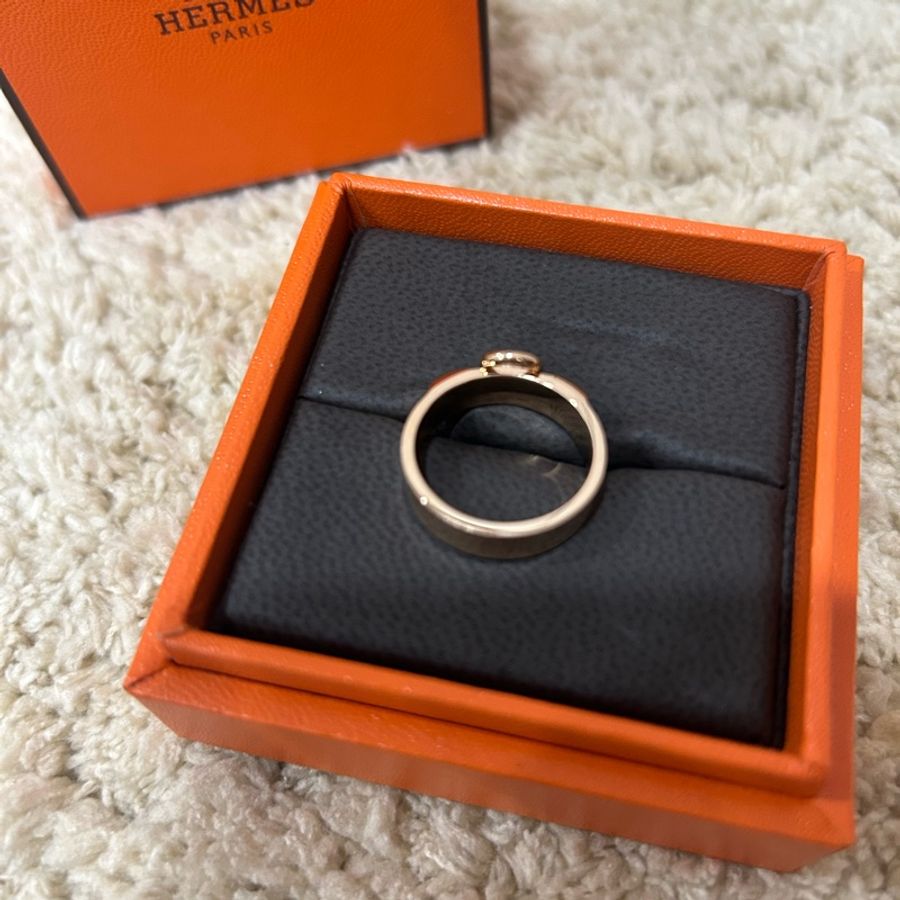 Hermes CDC Collier de chien戒指 k18 玫瑰金 53號-3