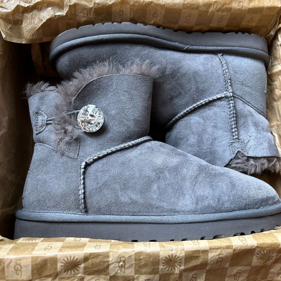 UGG Boots灰色水晶扣裝飾雪靴-5