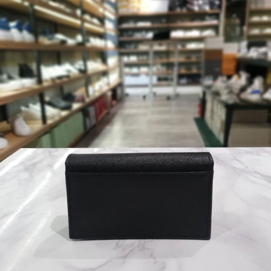 "限時降價"-Prada 1MC122 Saffiano 皮革名片卡夾包 黑色-4