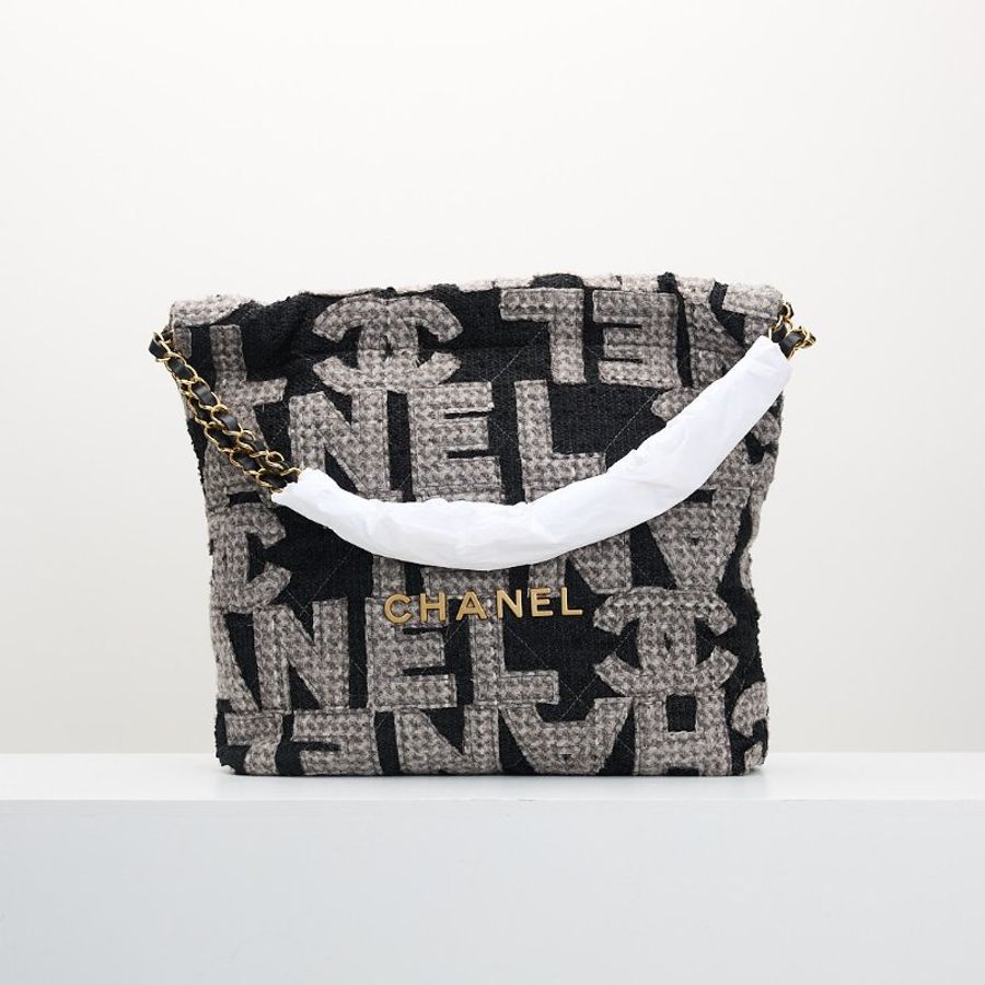 chanel 22bag 毛呢刺繡款-0