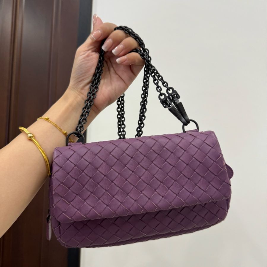 Bottega Veneta Mini 紫 編織 鏈條包 鏈帶包 斜背包 肩背包 手提包 側背包-7