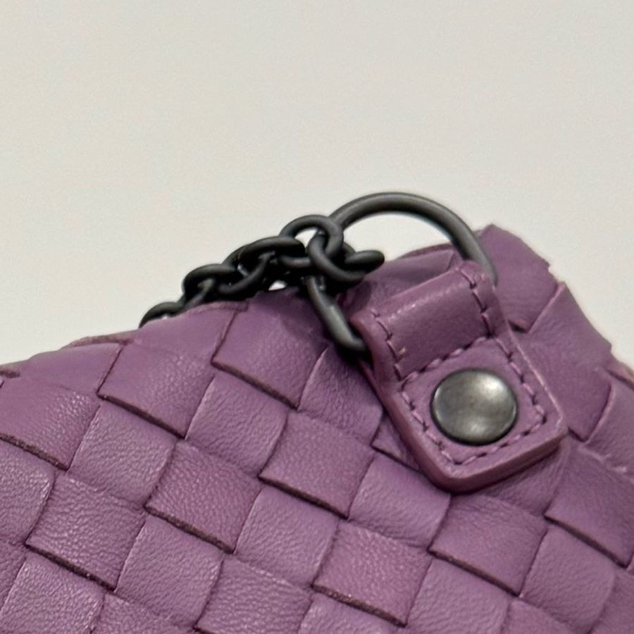Bottega Veneta Mini 紫 編織 鏈條包 鏈帶包 斜背包 肩背包 手提包 側背包-31