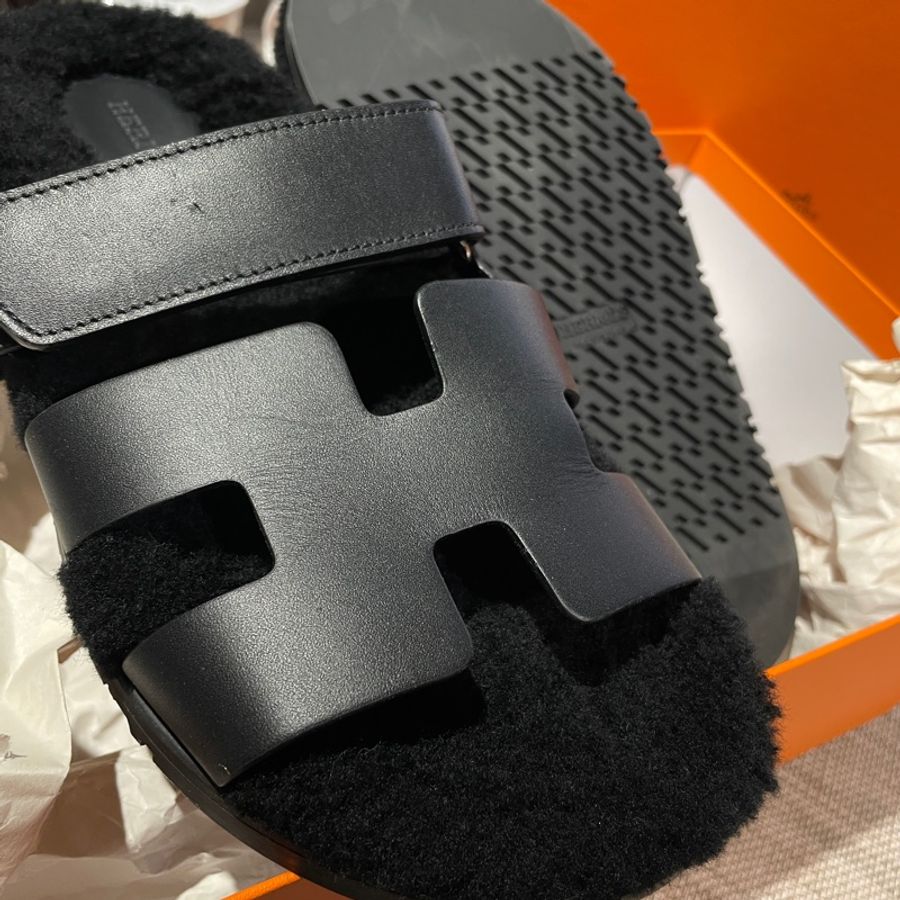 Hermes 毛毛拖鞋 二舅鞋 涼鞋-3