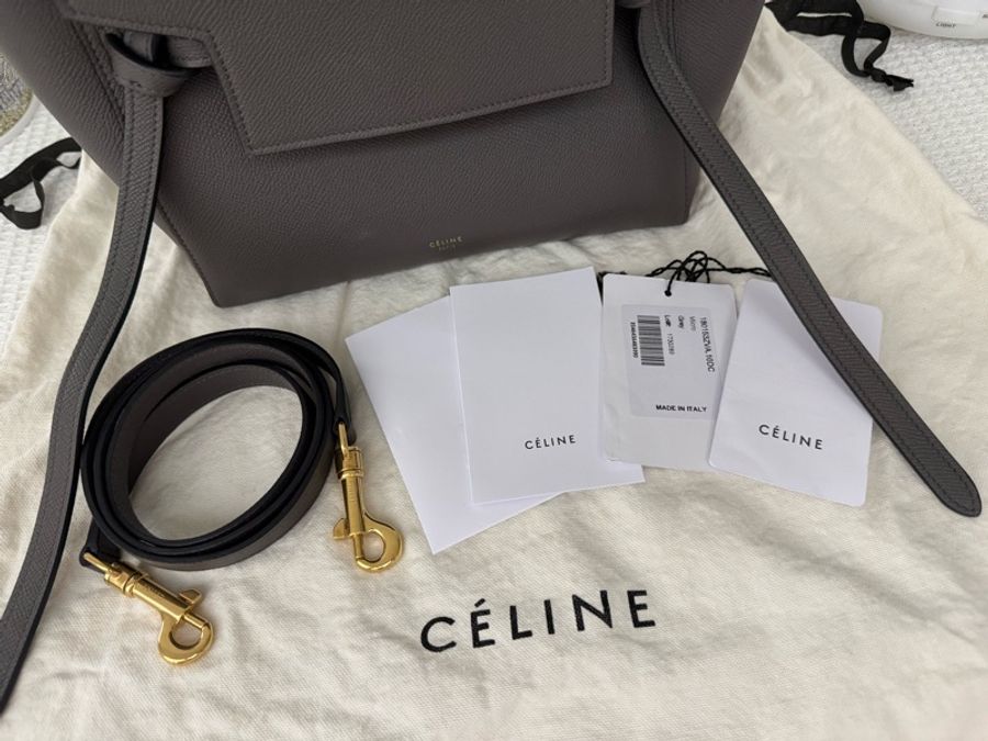 Celine Micro belt bag 鯰魚包/大象灰-13