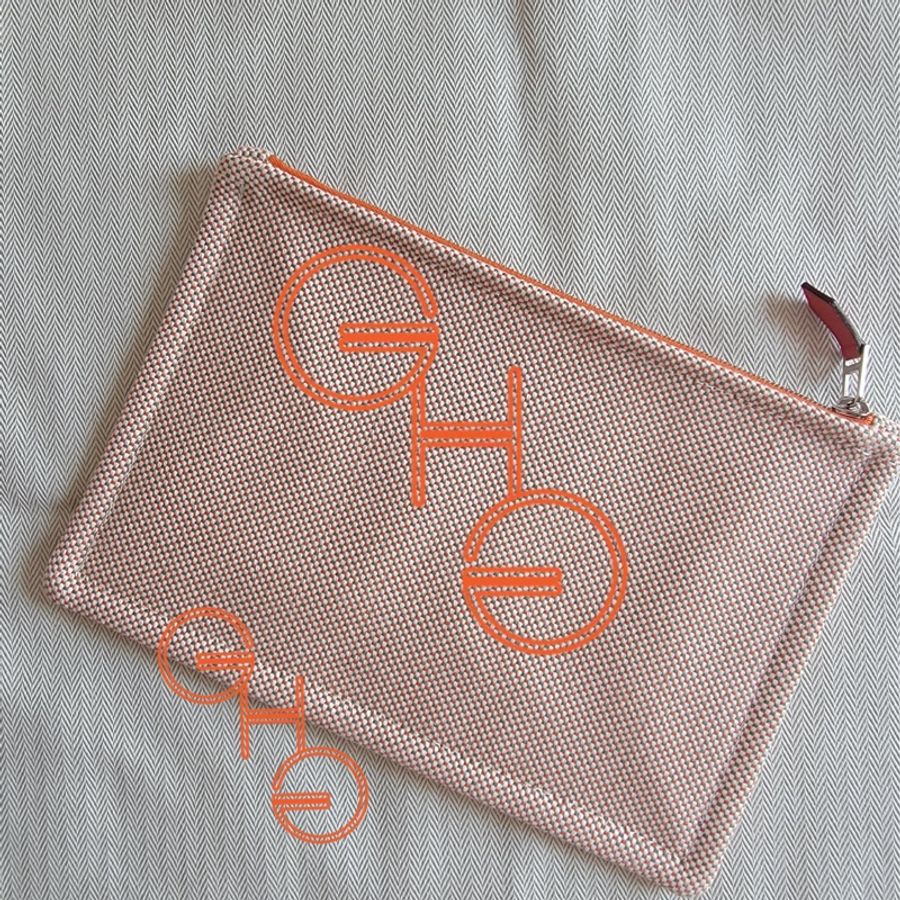 Hermès Faubourg Corner case, small model (PM) /  Orange / Ficelle L 23 x H 15 cm (Brand New)-1