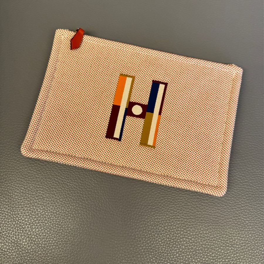 Hermès Faubourg Corner case, small model (PM) /  Orange / Ficelle L 23 x H 15 cm (Brand New)-4