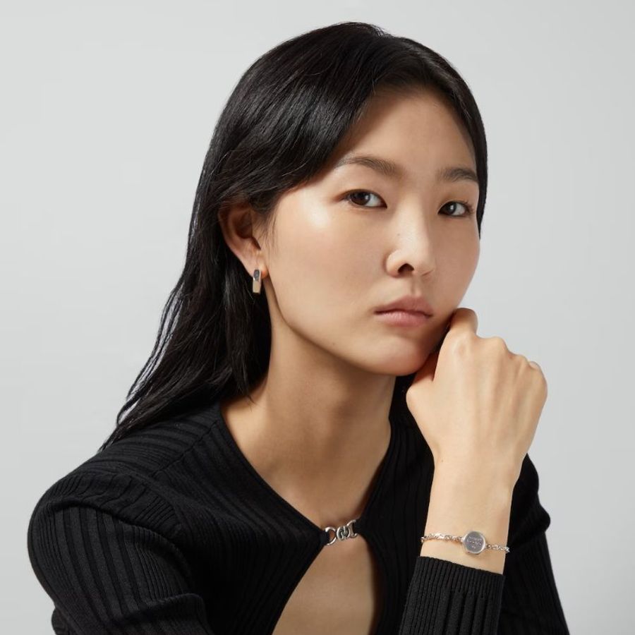 GUCCI TRADEMARK 六角型商標手鍊 925純銀 古馳-1