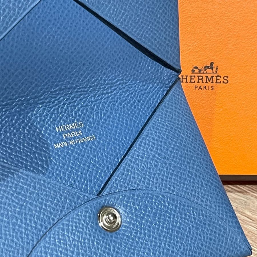 Hermes 牛仔藍卡夾-4