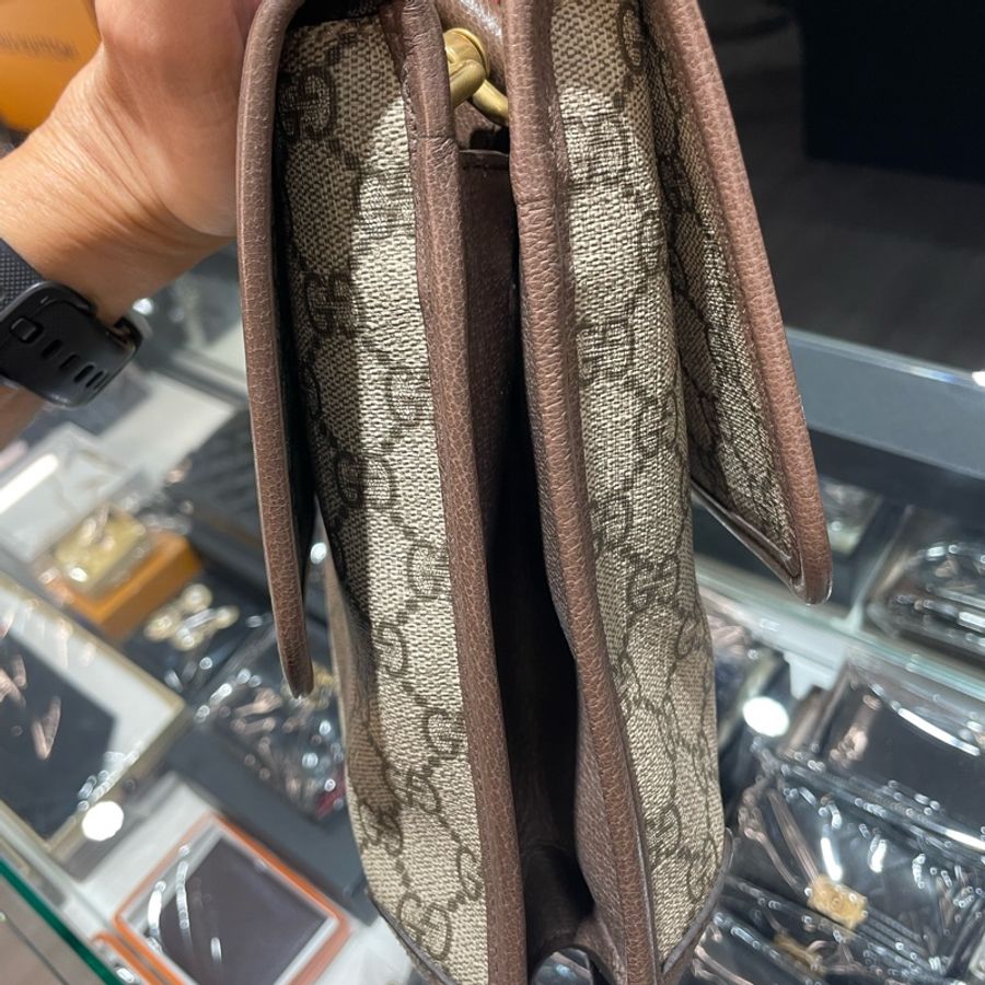 GUCCI 虎頭 防水雙面包/三層斜背包/側背包 大款495654 9成新-18