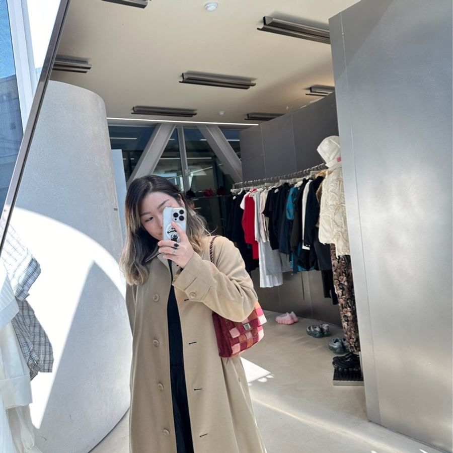 Vintage Chanel 麂皮口紅冰格2.55 肩背包-10