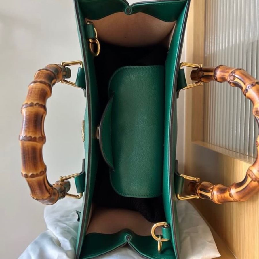 GUCCI Bamboo diana classic vintage 小款 復古 經典 全皮 竹節 手提包 上班族 小資-4