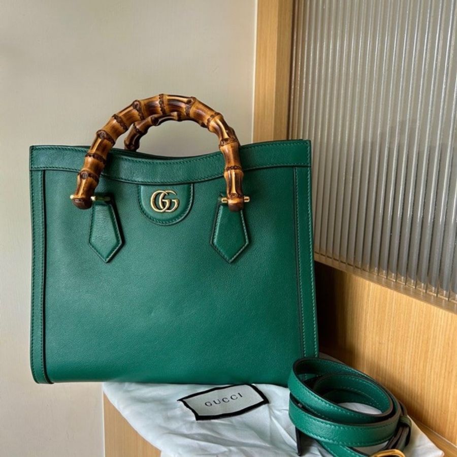 GUCCI Bamboo diana classic vintage 小款 復古 經典 全皮 竹節 手提包 上班族 小資-5