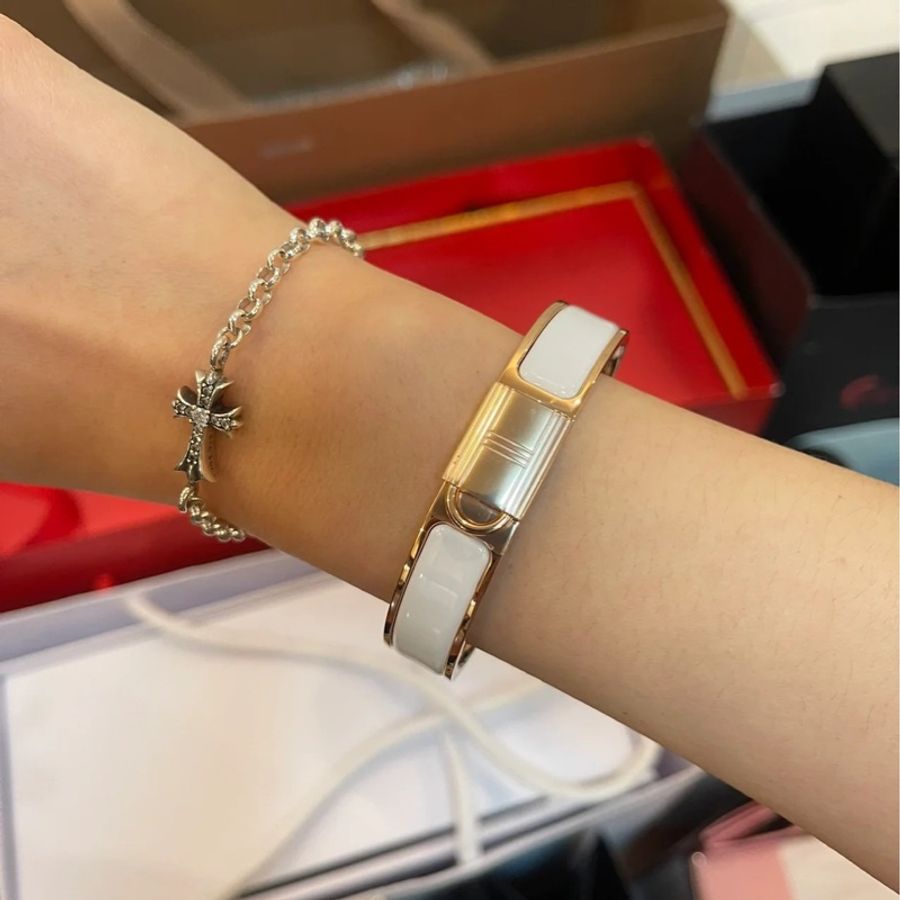 Hermes 愛馬仕 Clic Cadenas 白金 鎖頭 手環 手鐲 手鏈 手飾-4