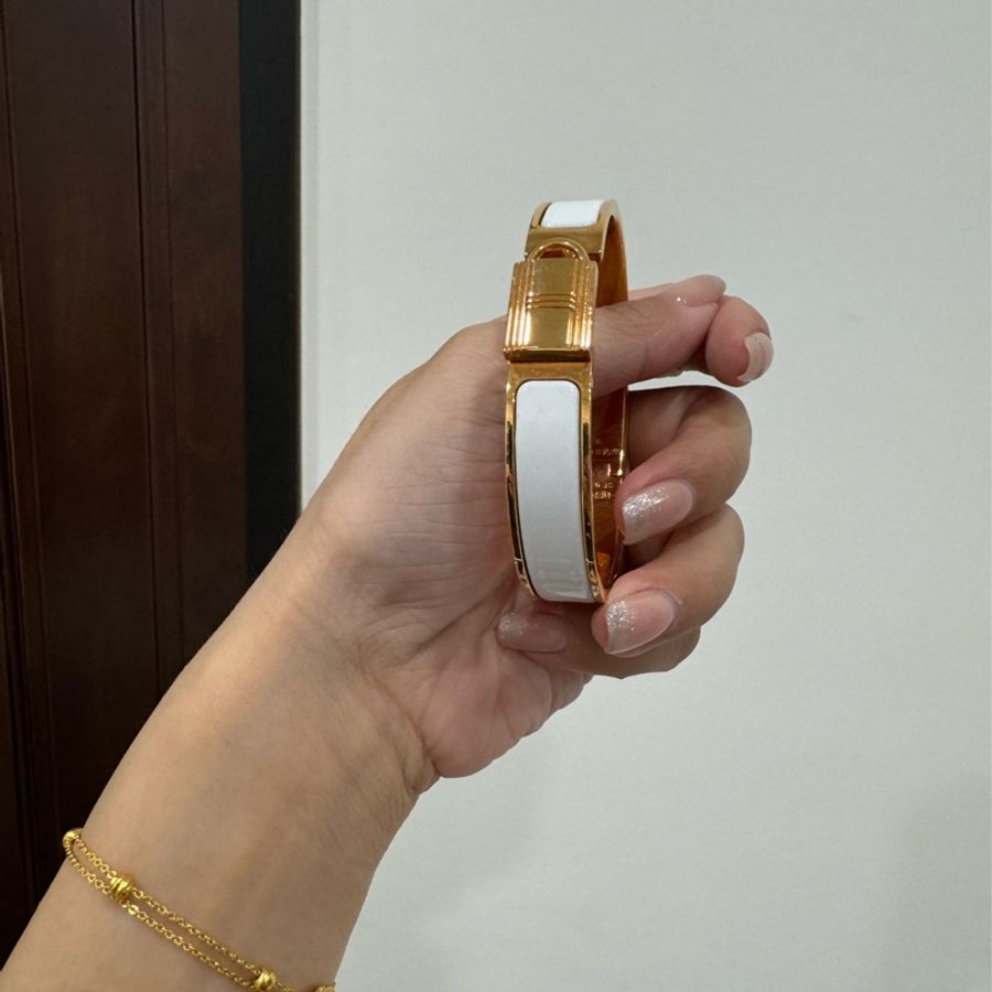 Hermes 愛馬仕 Clic Cadenas 白金 鎖頭 手環 手鐲 手鏈 手飾-7