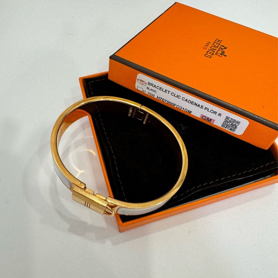 Hermes 愛馬仕 Clic Cadenas 白金 鎖頭 手環 手鐲 手鏈 手飾-15