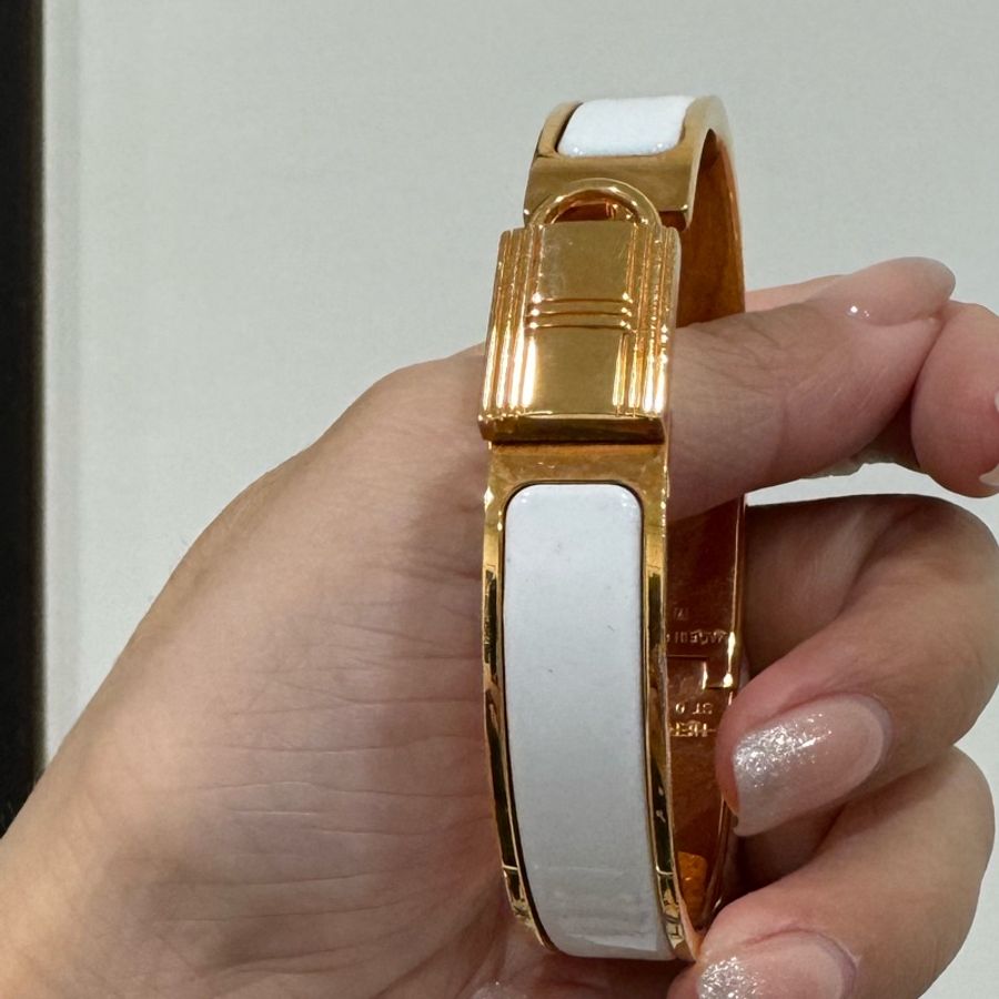 Hermes 愛馬仕 Clic Cadenas 白金 鎖頭 手環 手鐲 手鏈 手飾-22